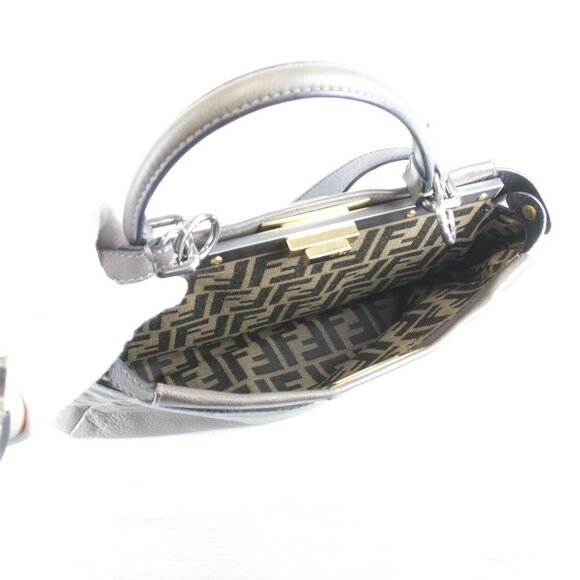 FENDI Brown Leather Peekaboo Bag - Picture 9 of 10